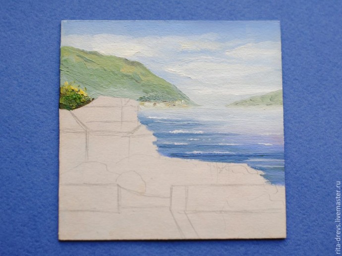 Пишем маслом миниатюру "Средиземноморье"