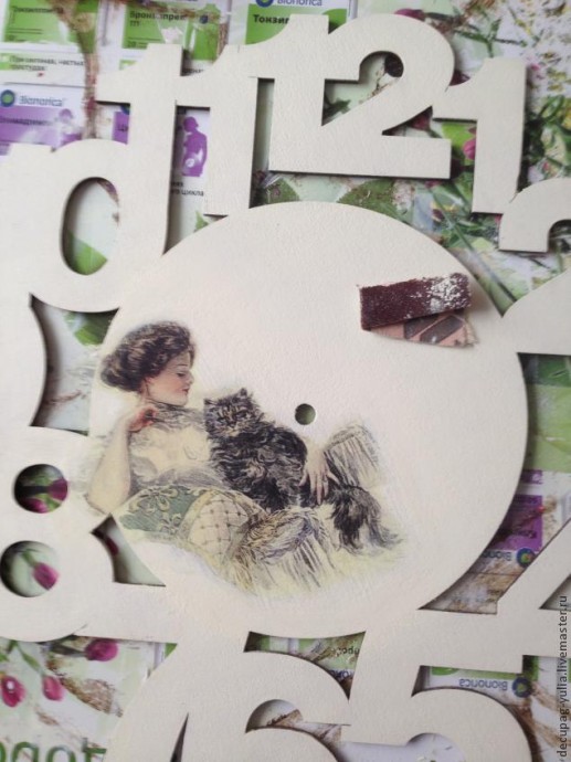 ​Создаём настенные часы в стиле шебби шик: часть 2