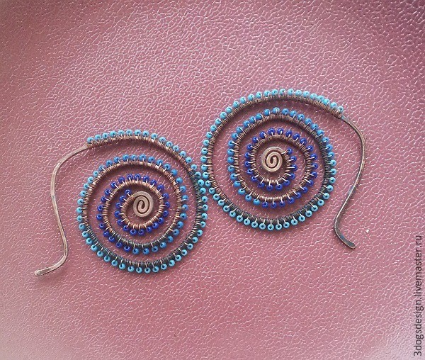 ​Wire wrap начинающим: простые, но эффектные серьги в стиле этно, часть 1