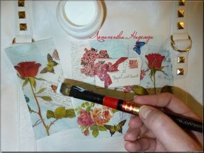 ​Декупаж на сумке или подарок для себя любимой: часть 1