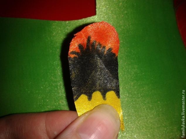 Спараксис "Властелин огня" из атласной ленты своими руками: часть 2