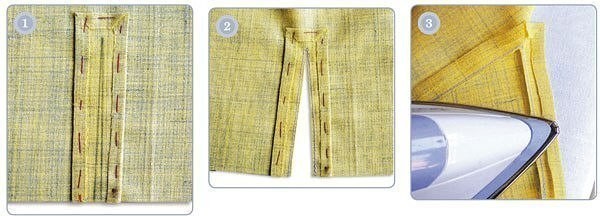 Обработка разреза рукава двойной планкой Обработка разреза рукава двойной планкой