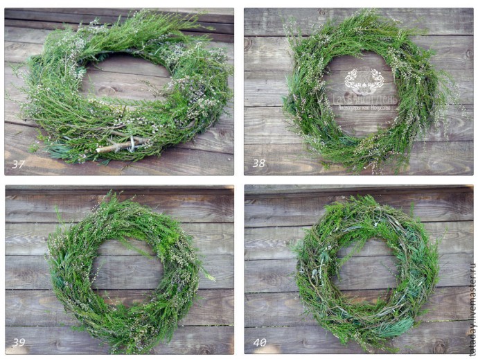 ​Создаем интерьерную композицию "Праздничный веночек": часть 2