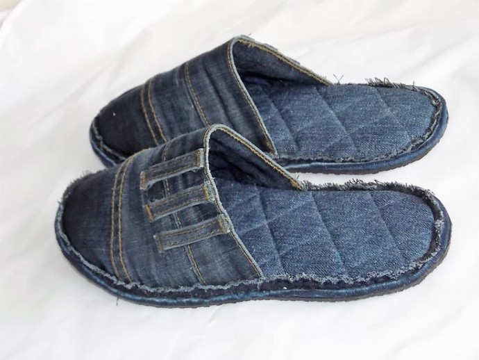 Что сделать из старых джинсов: тапочки Что сделать из старых джинсов: тапочки