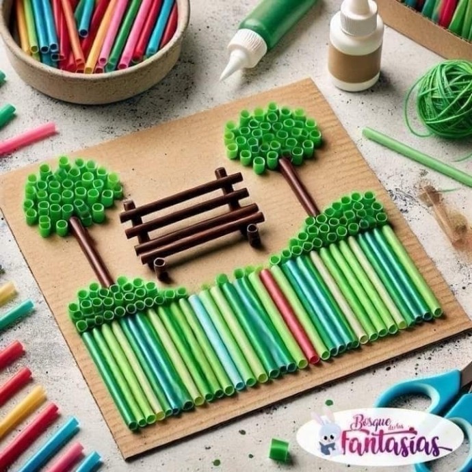 Картины из трубочек