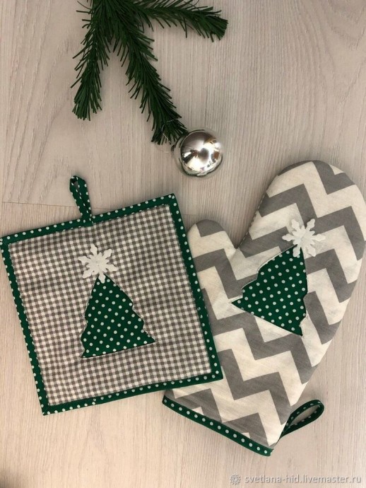 Шьём варежку-прихватку и прихватку Шьём варежку-прихватку и прихватку