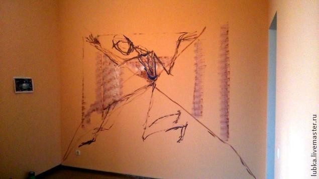 3D роспись на стене в комнате: часть 1