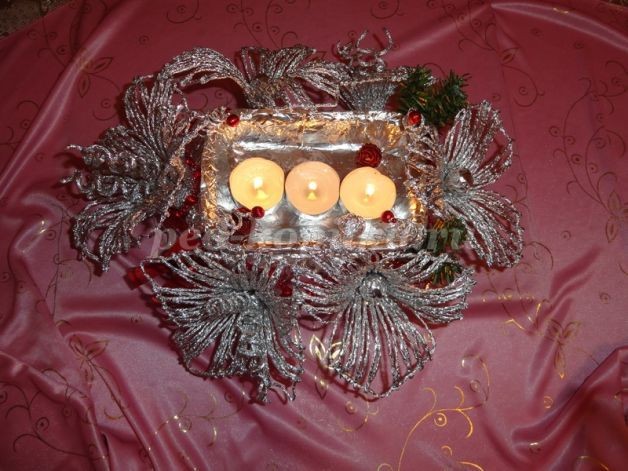Праздничный подсвечник из фольги: часть 2