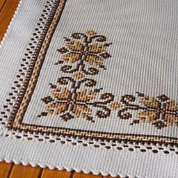 Обработка края столового белья с помощью мережки: часть 4