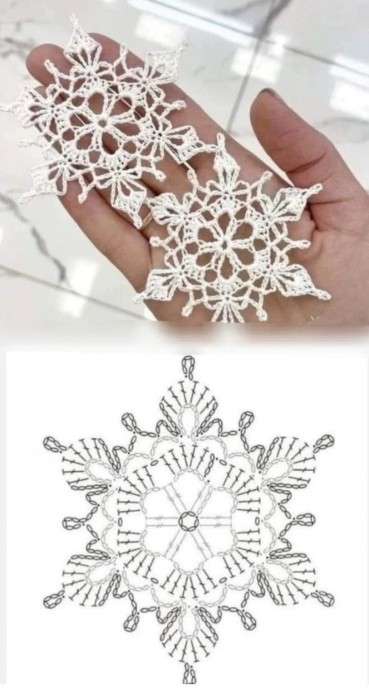 Снежинка диаметром 9 см