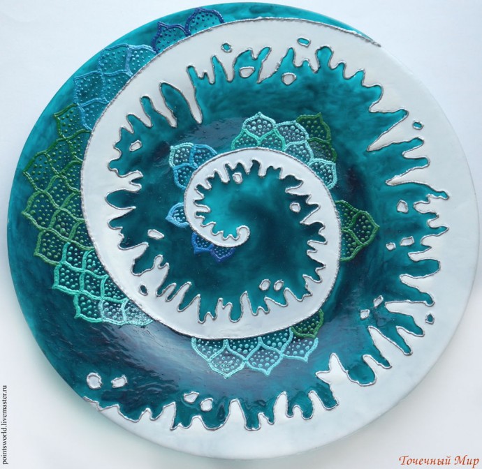 ​Создаем тарелку "Новая волна" в смешанной технике: часть 2