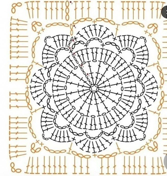 Цветочный мотив крючком