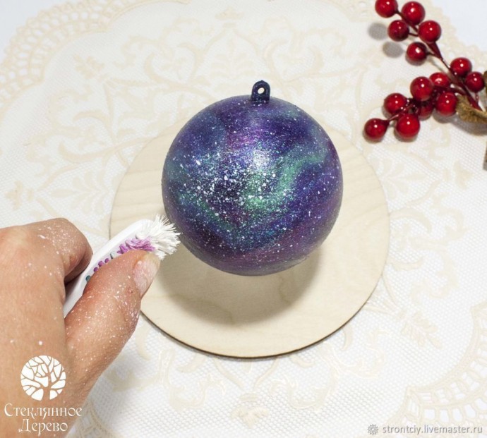​Декорируем елочный шар "Созвездие Тельца (Быка)": мастер-класс, часть 2