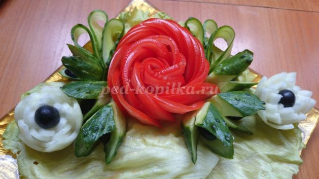 Фигурная нарезка из овощей и фруктов с фото для начинающих: часть 2