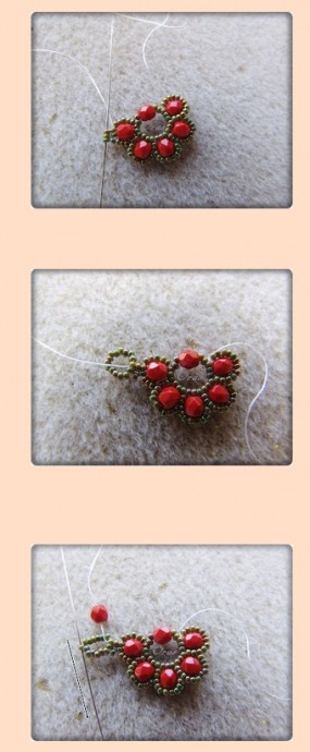 Колье "Барбара" с красными бусинами