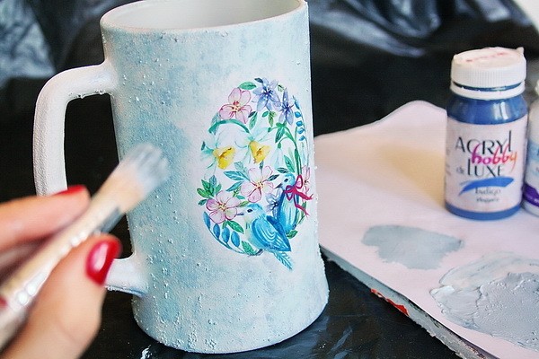 ​Преображаем пивную кружку в чудесную вазочку: часть 2