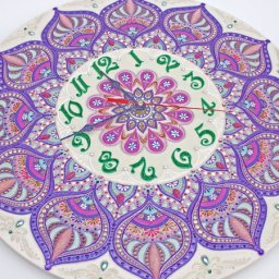 ​Расписываем интерьерные часы в смешанной технике: часть 6