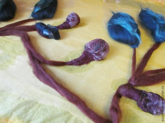 Валяние шарфа в технике нунофелтинг: часть 2