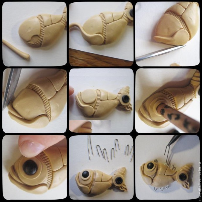 Бионическая рыба: необычное украшение из полимерной глины