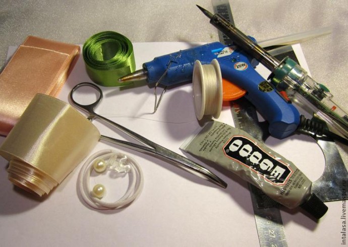 Канзаши: создаем резиночку для волос с нуля, часть 1