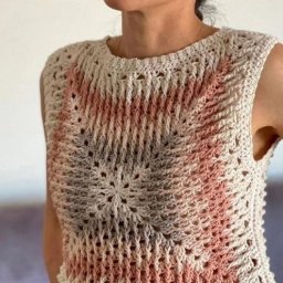 ​Необычный топ простой вязки