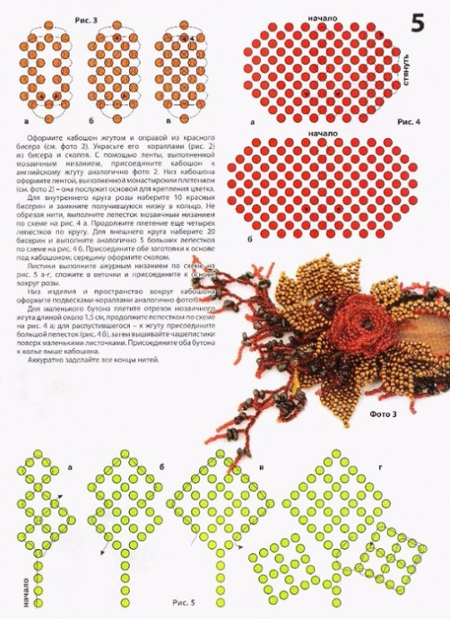 Роза из бисера