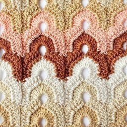 ​Волнообразный узор крючком