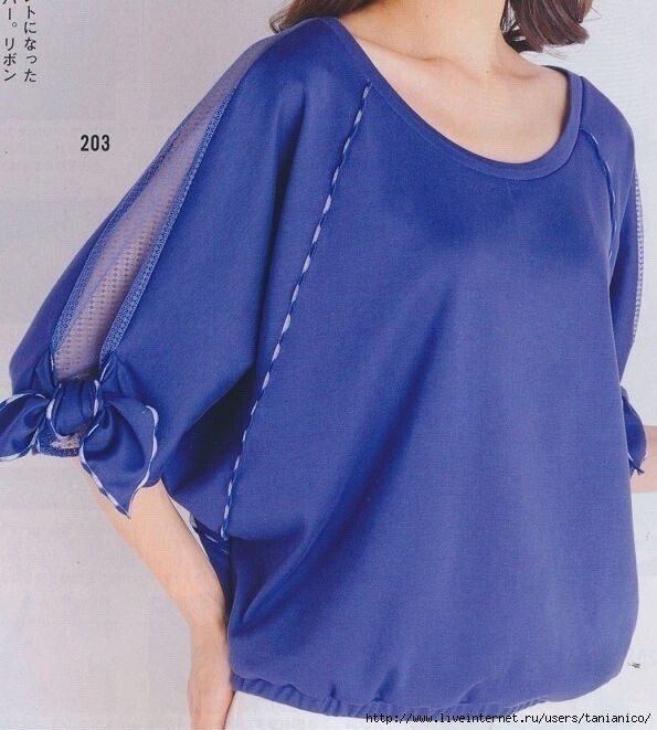 Блузка из трикотажа