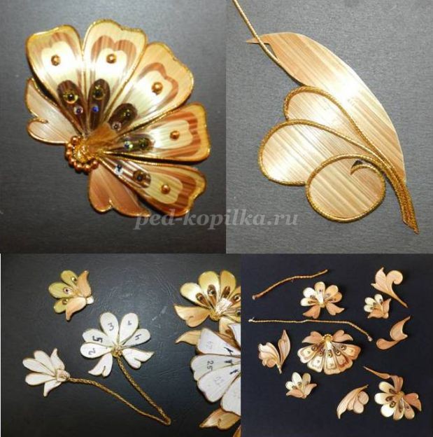 ​Цветочное панно из соломки своими руками: часть 2