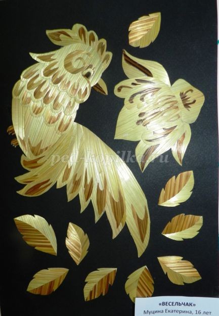 ​Цветочное панно из соломки своими руками: часть 2