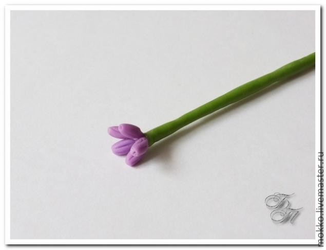 Лепим веточки лаванды из полимерной глины без использования молдов: часть 2