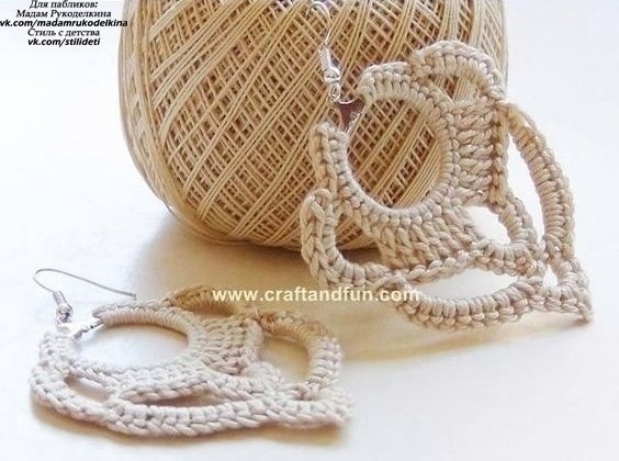 Вяжем крючком сережки Вяжем крючком сережки