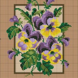 ​Вышиваем анютины глазки