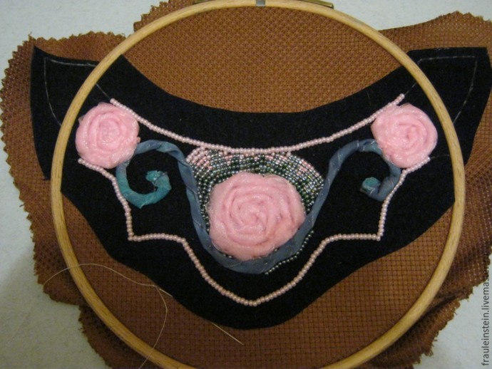 Вышиваем колье "Розовое утро": часть 1