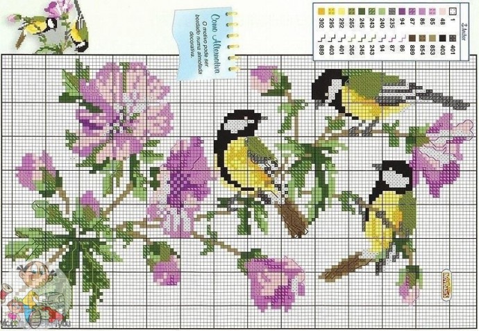 ​Вышиваем весенних птичек