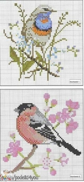 ​Вышиваем весенних птичек