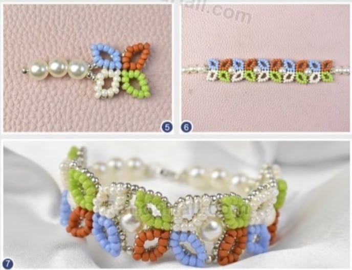 Ажурный браслет из бисера