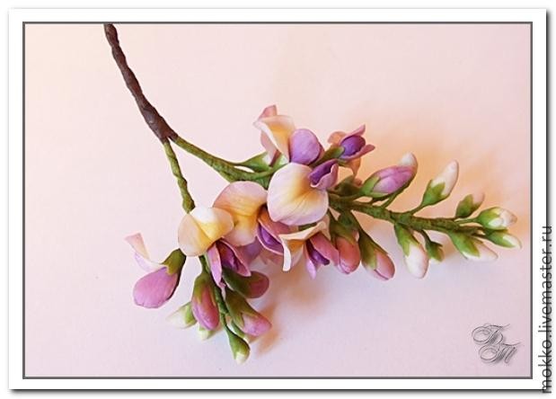 Лепка глицинии из полимерной глины: часть 5