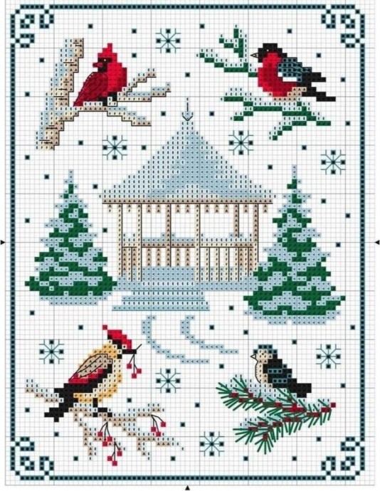 ​Вышиваем зимние картины: часть 1