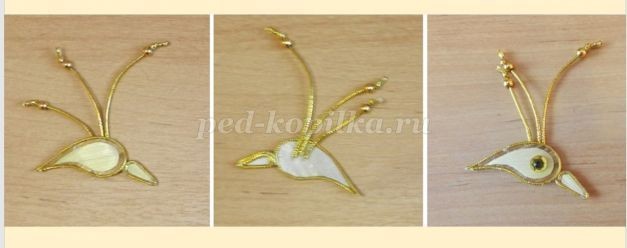 Декоративное панно "Жар-птица" из соломки: часть 3