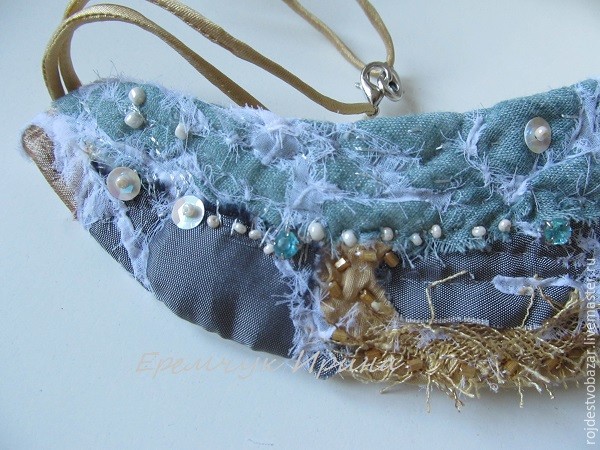 Делаем текстильное колье в технике крейзи: часть 3