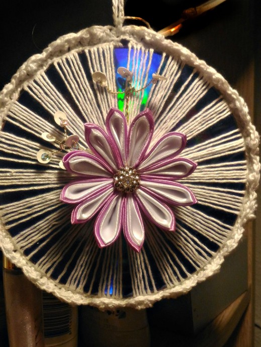 ​Создаем панно из CD дисков: часть 4