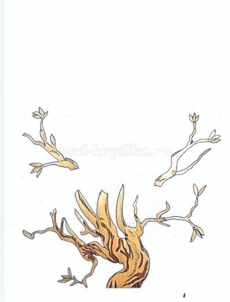 Панно из соломки "Прекрасный аист": часть 4 Панно из соломки "Прекрасный аист": часть 4