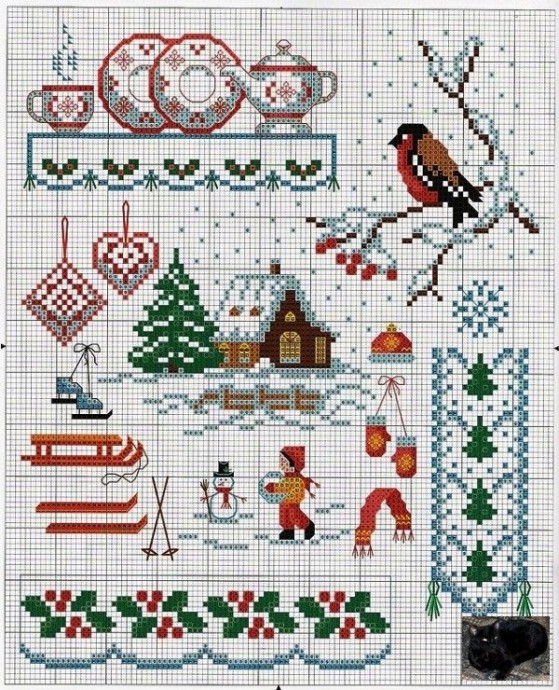 ​Вышиваем зимние картины: часть 1