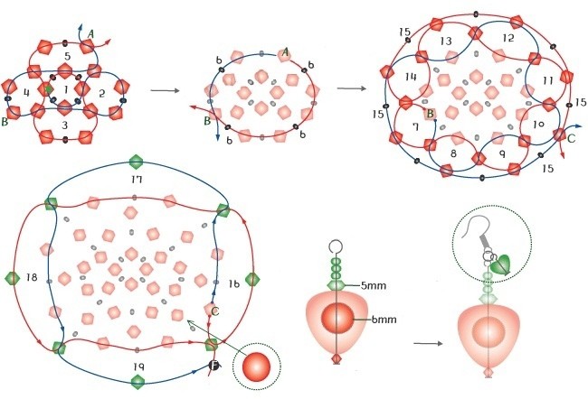 ​Ягоды клубники из бисера и биконуса
