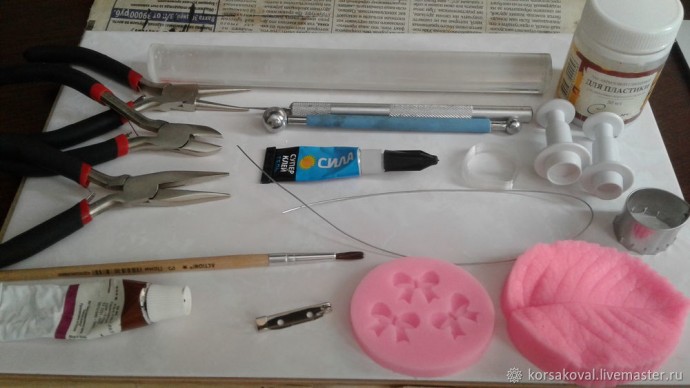 ​Создаем брошь "Букет двухцветных роз": часть 1