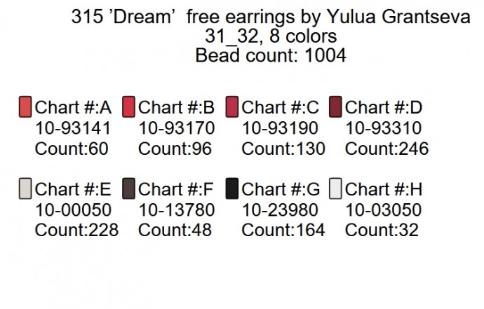 ​Схемы серёжек "Калина" и "Мечта"