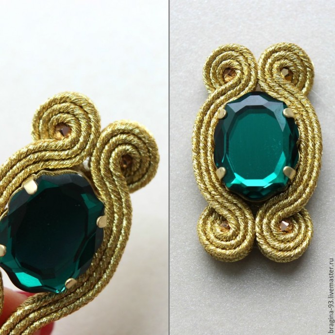 ​Создаем брошь из сутажа и кристаллов Swarovski: часть 1
