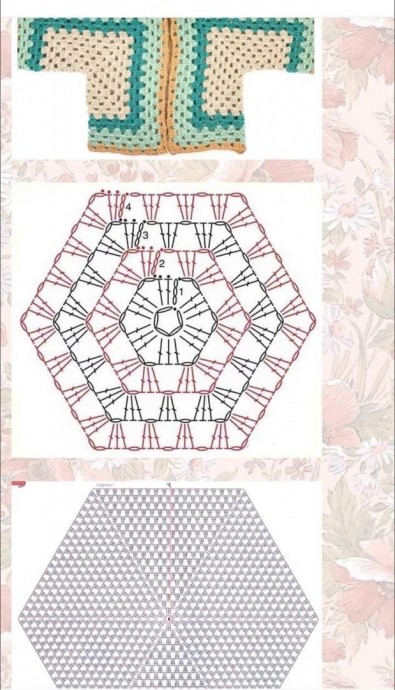 Кардиганы, которые из шестиугольников Кардиганы, которые из шестиугольников