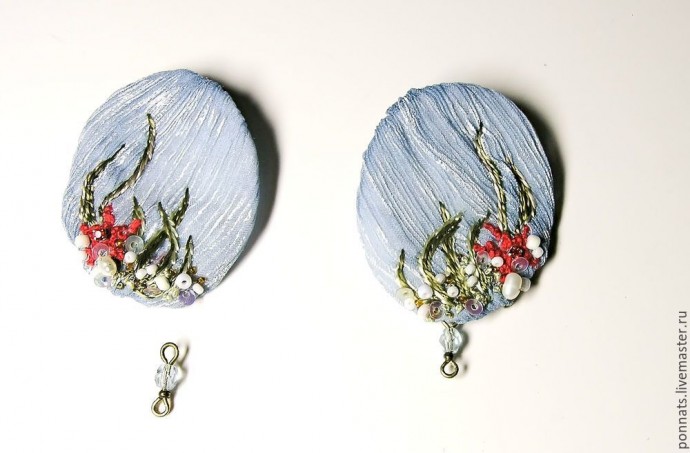 Изготавливаем текстильные серьги с вышивкой и лепкой "Гиппокампус": часть 3 Изготавливаем текстильные серьги с вышивкой и лепкой "Гиппокампус": часть 3